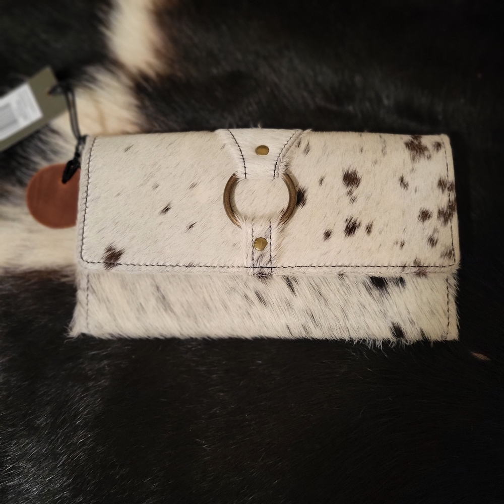 White & Black Cowhide Wallet